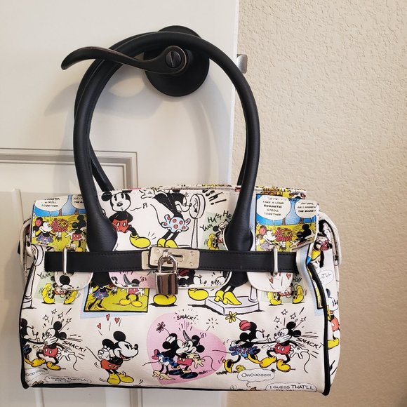 Disney Handbags - Disney Vintage Mickey & Minnie Comic Barrel Purse